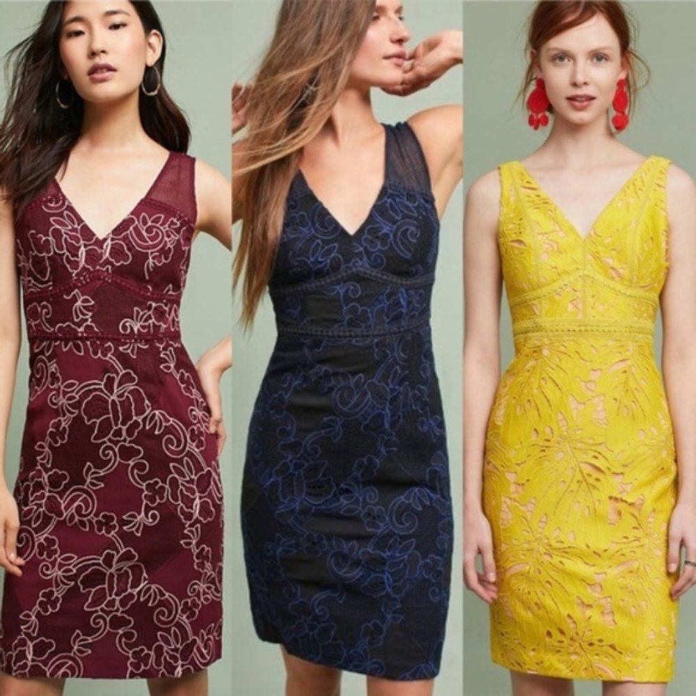 Anthro Moulinette Soeurs Wine Lace Dress 10